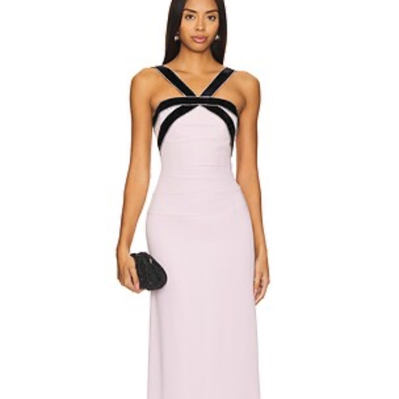 NAFSIKA SKOURTI Bow Muse Gown in Lavender Pink - Picture 3 of 15